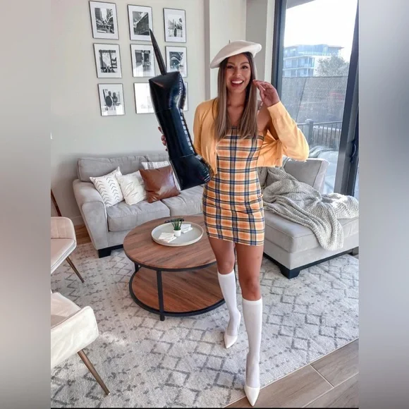 NWT 👗 Women's Plaid Print Mini Cami Bodycon Dress, MULTIPLE COLORS AVAILABLE 👗 - Picture 6 of 16